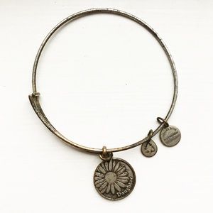Silver Alex and Ani Daughter charm bangle bracelet